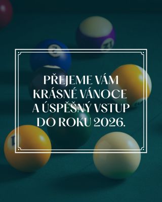 Ať už letošní svátky trávíte za kulečníkovým stolem nebo v klidu s rodinou, přejeme vám pohodové Vánoce a do nového roku...